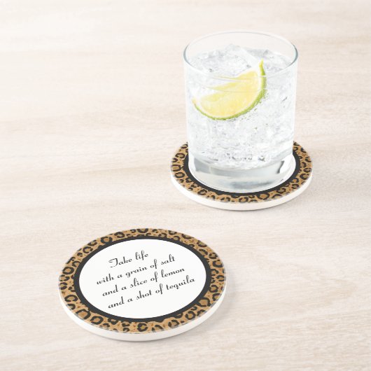 Tequila-Leopard-Untersetzer Sandstein Untersetzer (Seite)