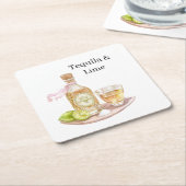 Tequila & Limette Rechteckiger Pappuntersetzer (angewinkelt)