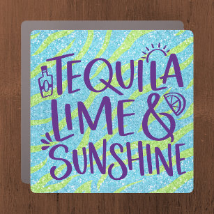 Tequila Limon und sonnig - Dekoration vor der Tür Auto Magnet