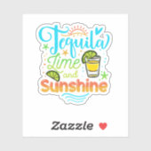 Tequila Limon und sonnig Funny Beach Summer Vacat Aufkleber (Blatt)