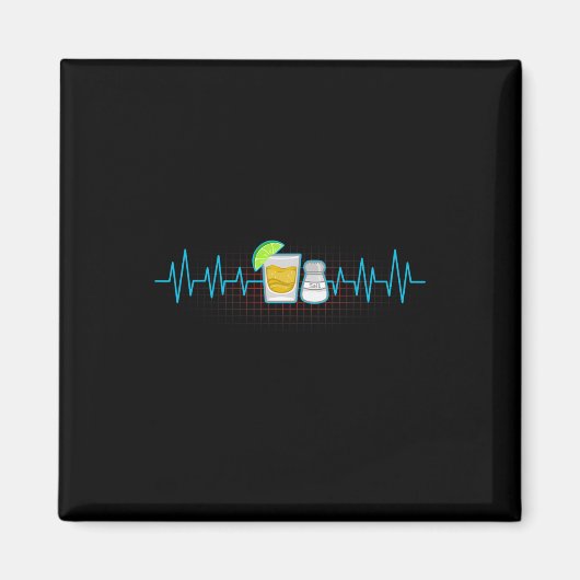 Tequila Limones Salz Herzschlag Funny Cinco De May Magnet (Vorne)