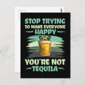 Tequila Lover Lemon Salt Party Drinking Fun Postkarte (Vorne/Hinten)