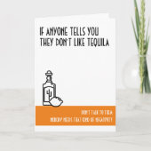 Tequila Lover's Standard Orange Birthday Karte (Vorderseite)