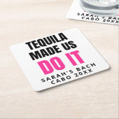 Tequila Made Us Do It | Bride Squad Drinking Rechteckiger Pappuntersetzer (angewinkelt)
