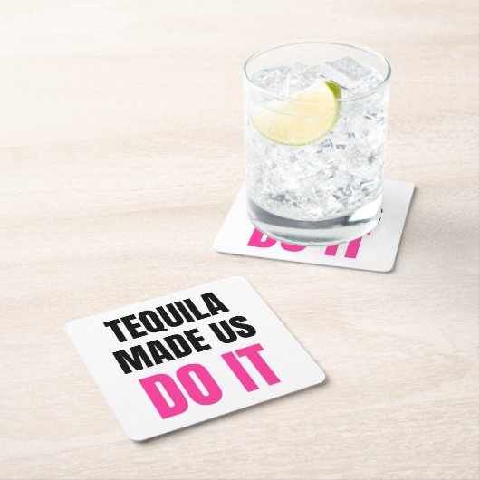 Tequila Made Us Do It | Bride Squad Drinking Rechteckiger Pappuntersetzer (Vor Ort)