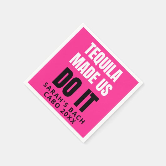 Tequila Made Us Do It | Bride Squad Drinking Serviette (Ecke)