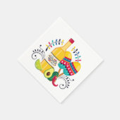 Tequila, Maracas, mexikanische Volkskunst Serviette (Ecke)