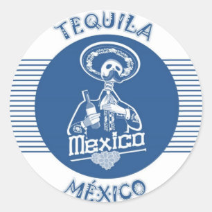 TEQUILA MÉXICO BLUE RUNDER AUFKLEBER