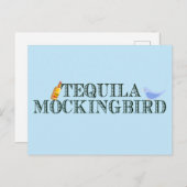 Tequila Mockingbird Funny Book Lover Pun Blue Postkarte (Vorne/Hinten)