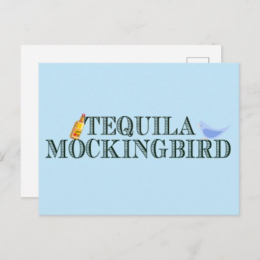 Tequila Mockingbird Funny Book Lover Pun Blue Postkarte (Vorne/Hinten)