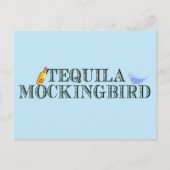 Tequila Mockingbird Funny Book Lover Pun Blue Postkarte (Vorderseite)
