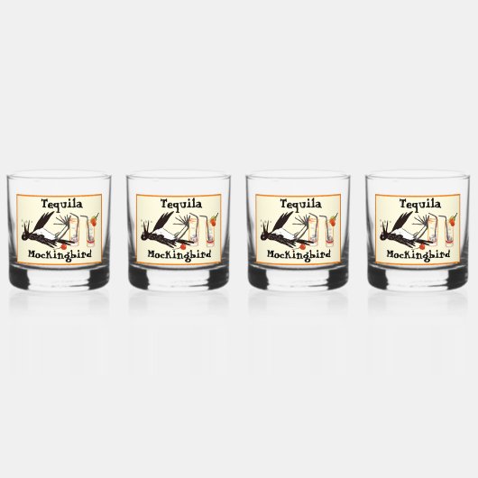 Tequila Mockingbird Witz Trinkbehälter Set Whiskyglas (Vorderseite)