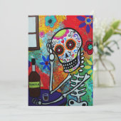 TEQUILA-NACHTtag DER TOTEN EINLADUNG (Stehend Vorderseite)