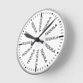 Tequila O' Clock - Tequila Time Runde Wanduhr (Winkel)