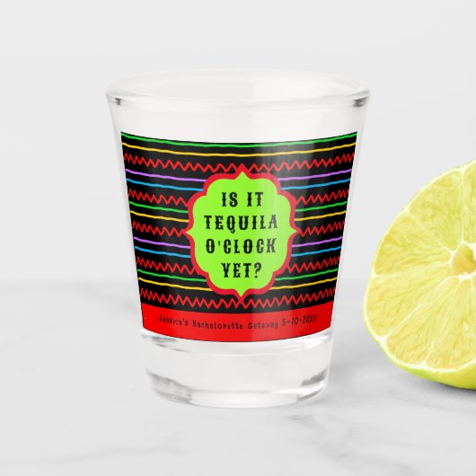 Tequila O'Clock Personalisierte Veranstaltung Schnapsglas (Vorderseite)