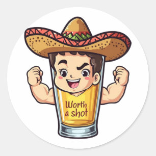 Tequila-Shot-wertiger Aufkleber - Lustiger Drink