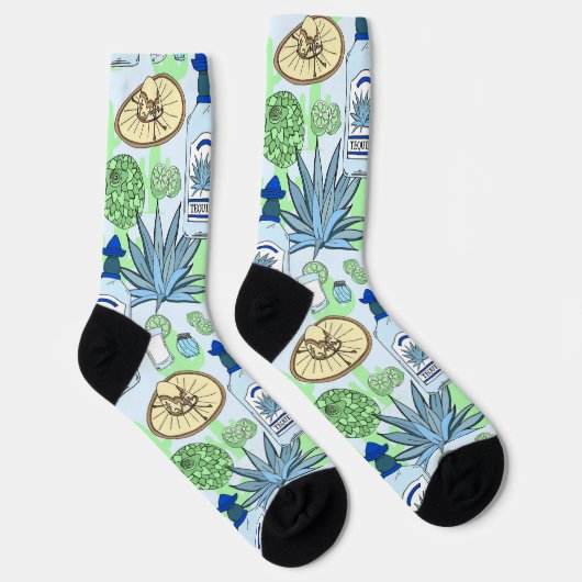 Tequila Sombreros und Cacti Gemustert Socken (Rechts)