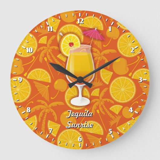 Tequila-Sonnenaufgang Große Wanduhr (Vorderseite)