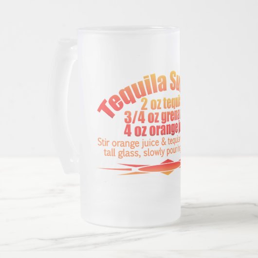 Tequila-Sonnenaufgang-Tasse - wählen Sie Art u. Mattglas Bierglas (Vorderseite Links)