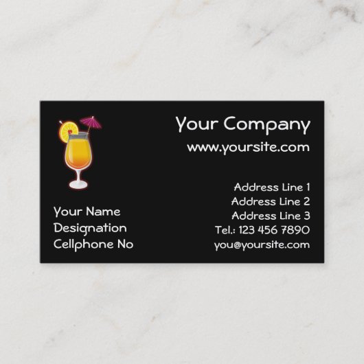 Tequila-Sonnenaufgang Visitenkarte (Vorderseite)