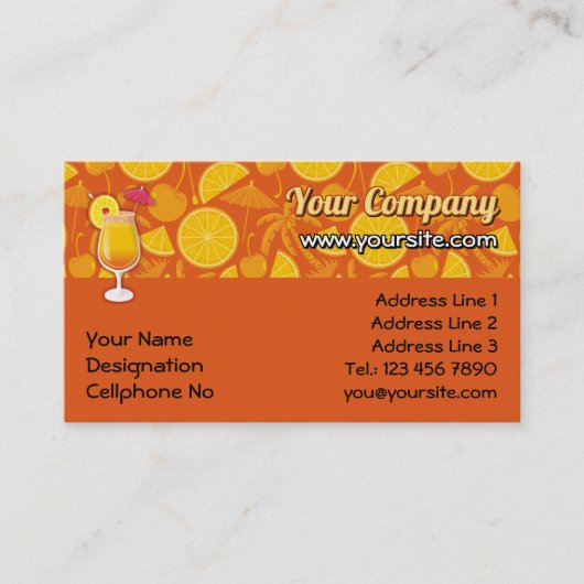 Tequila-Sonnenaufgang Visitenkarte (Vorderseite)