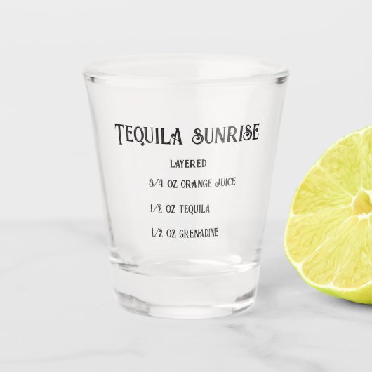 Tequila-Sonnenaufgangsneuheit Schnapsglas (Vorderseite)