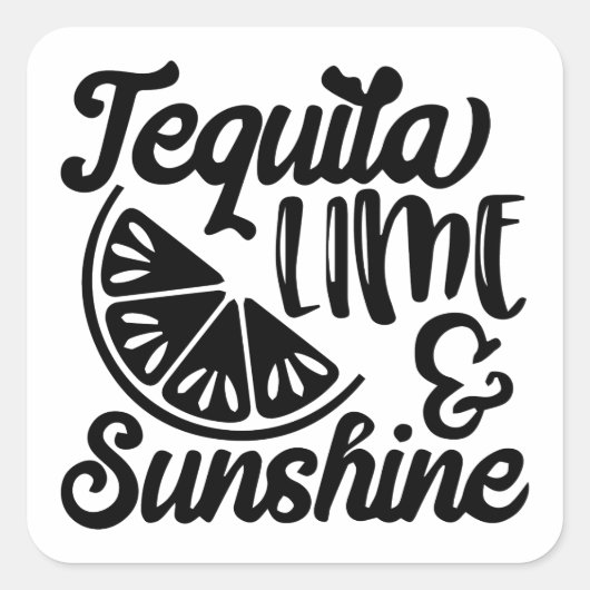 Tequila Sticker, Fiesta Party Sticker, Cinco De Ma Quadratischer Aufkleber (Vorderseite)