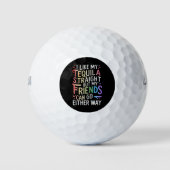 Tequila Straight Friends gehen entweder zu Funny L Golfball (Vorderseite)