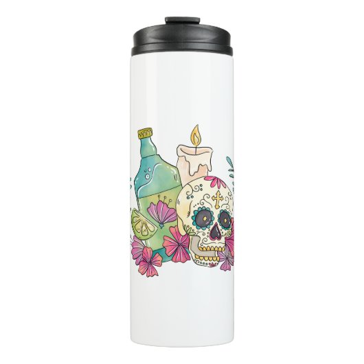 Tequila Sugar Skull Thermosbecher (Vorderseite)