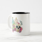 Tequila Sugar Skull Zweifarbige Tasse (Vorderseite Links)
