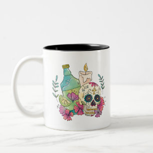 Tequila Sugar Skull Zweifarbige Tasse