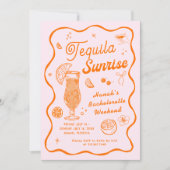 Tequila Sunrise Bachelorette Einladung (Vorderseite)