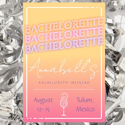 Tequila Sunrise Bachelorette Einladung