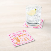 Tequila Sunrise Bachelorette Rechteckiger Pappuntersetzer (Vor Ort)