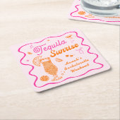 Tequila Sunrise Bachelorette Rechteckiger Pappuntersetzer (angewinkelt)