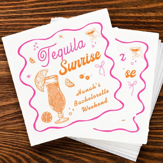 Tequila Sunrise Bachelorette Serviette