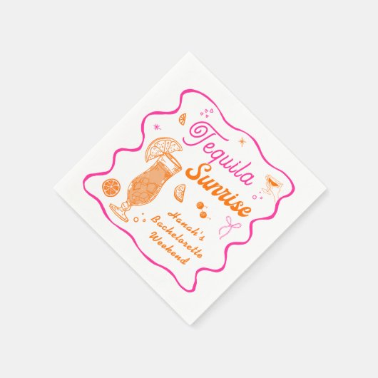 Tequila Sunrise Bachelorette Serviette (Ecke)