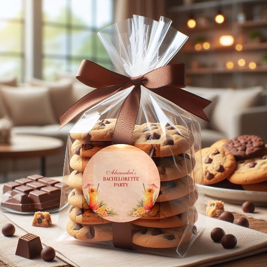 Tequila Sunrise Beach Getaway Bachelorette Party Runder Aufkleber