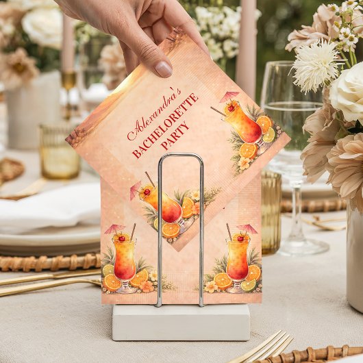 Tequila Sunrise Beach Getaway Bachelorette Party Serviette