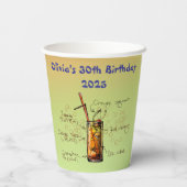 Tequila Sunrise Birthday Pappbecher (Rückseite)