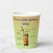 Tequila Sunrise Birthday Pappbecher (Vorderseite)