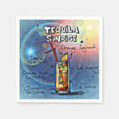 Tequila Sunrise Cocktail (#7/12 Drink Recipe Set) Serviette (Vorderseite)