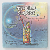 Tequila Sunrise Cocktail (#7/12 Drink Recipe Set) Steinuntersetzer (Vorderseite)