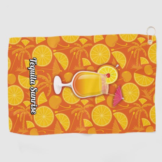 Tequila Sunrise Cocktail Golfhandtuch (Horizontal)