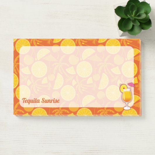 Tequila Sunrise Cocktail Post-it Klebezettel (Büro)
