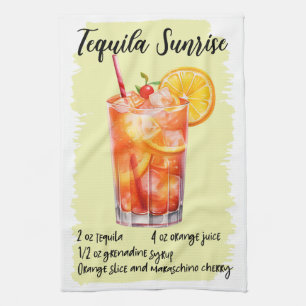 Tequila Sunrise Cocktail Rezept Geschirrtuch