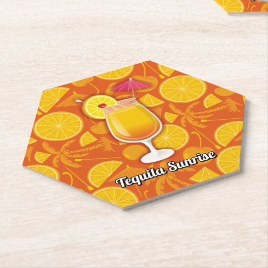 Tequila Sunrise Cocktail Untersetzer (angewinkelt)