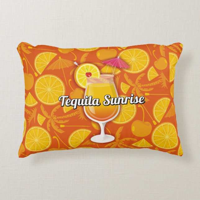 Tequila Sunrise Cocktail Zierkissen (Vorderseite)