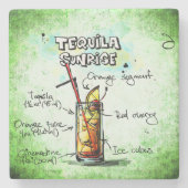 Tequila Sunrise Drink Rezept Steinuntersetzer (Vorderseite)