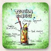 Tequila Sunrise Drink Rezept Untersetzer (Vorderseite)